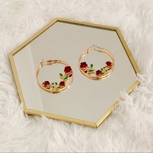 SOLD - Como La Flor Rose Hoops